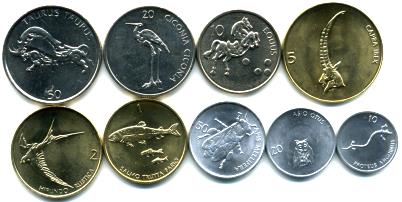 Slovenia 9 coin set set features animals, birds and fish.