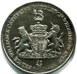 South Georgia and South Sandwich Islands 2011 Royal Wedding 2 Pound coin