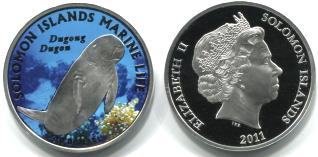 Solomon Island 10 Dollars 2011 Dugon silver Proof