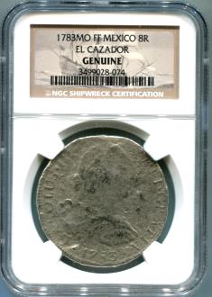 NGC Certified Mexico City Mint 8 Reales from the wreck of El Cazador NGC Certified Mexico City Mint 8 Reales from the wreck of El Cazador