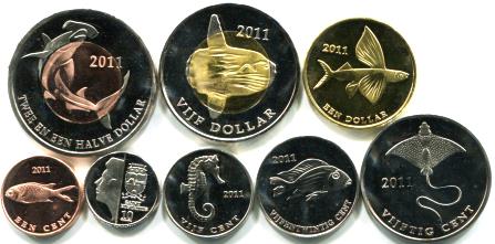 Sint Eustatius 2011 coin set includes 2 bi-metallic coins