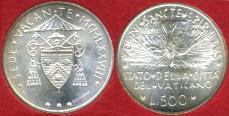 Vatican silver 500 Lire Sede Vacante, August 1978