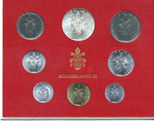 Vatican 8 coin Mint set of Pope Paul IV