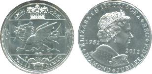 Click Here for 2012 coin of Wales Wales unofficial 5 Shillings 2012