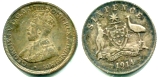 Australia silver 6 Pence George V 1911-1936 KM25 Australia silver 6 Pence George V 1911-1936 KM25