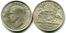 Australia silver Florin 1944 KM40