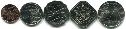 Bahamas 5 coin set 1 - 25 Cents