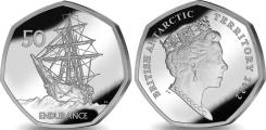 British Antarctic Territory 50 Pence 2022 depicting Shackleton's sailing ship Endurance