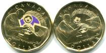 Canada 1 Dollar 2022 Oscar Peterson, color and non-colored coins