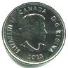 Canada 25 Cents 2013 obverse depicts Queen Elizabeth
