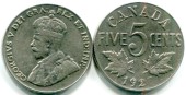 Canada nickel 5 Cents Grorge V, 1922-1936