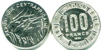 Central African Republic 100 Francs 1983 KM7