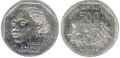Chad 500 Francs 1985 KM13