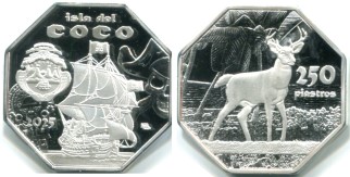 Isla del Coco 250 Piastros 2025 coin