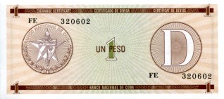 Cuba 1 Peso FX Note, Series D, P-FX32 Cuba 1 Peso FX Note, Series D, P-FX32