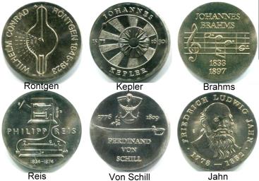 East German 5 Mark commemorative coins