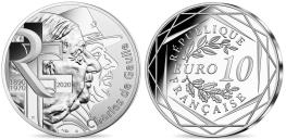 France silver 10 Euro 2020 Charles de Gaulle