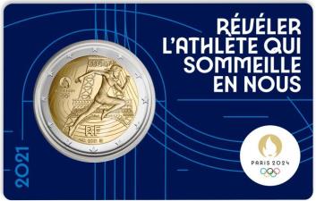 France 2 Euro 2021 Olympics in coin card