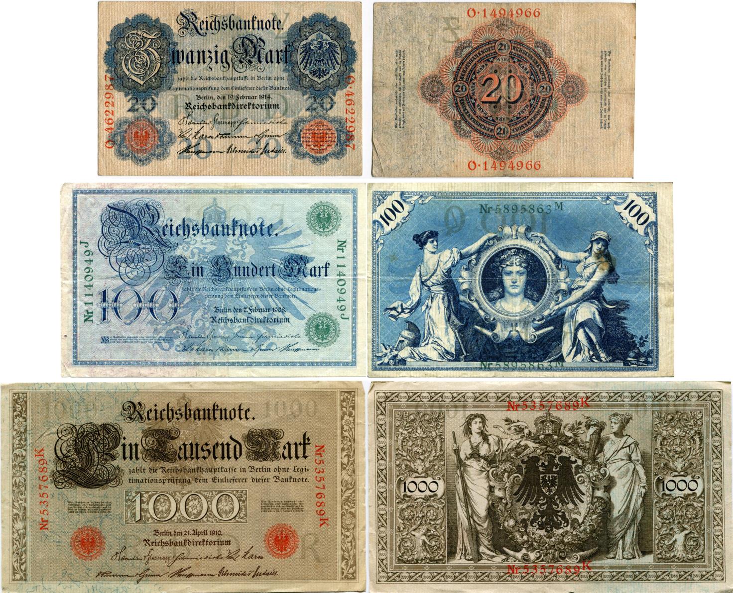GERMANY 1  REICHSMARK  1944 P  M38  Uncirculated Banknotes 