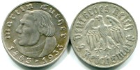 Germany silver 2 Reichsmark 1933 Martin Luther Germany 2 Reichsmark 1933 Martin Luther KM79