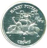 Isle of Man 1 Crown, coin 2002, KM1150 Harry Potter retrieving Gryffindor’s Sword from the Sorting Hat