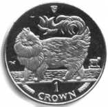 Isle of Man 1993 Maine Coon Cat coin