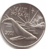 Maui 2001 Trade Dollar features whale