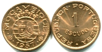 Portuguese Mozambique 1 Escudo 1957 KM82
