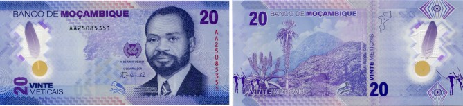 Mozambique 20 Metacias banknote 2024