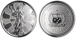 Samoa 2 Tala 2022 Christ is light 1 troy ounce silver coin
