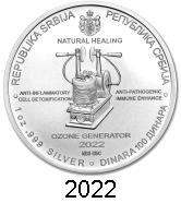SERBIA 100 DINARA 1 TROY OUNCE 2022 SILVER TESLA - OZONE GENERATOR
