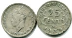 Seychelles silver 25 Cents 1939-1944 KM2