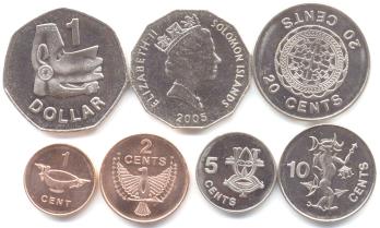 Solomon Islands coin set: 1 cent - 1 Dollar 2005