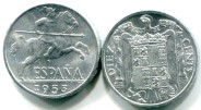 Spain 10 Centesimo 1953, Horseman KM766