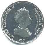 Stoltenhoff Island 1 Crown 2008 features Queen Elizabeth