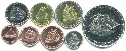 Stoltenhoff Island 8 coin set featuring ships