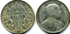Siam silver 1 Baht of Rama VI (Vajiravudh) 19193-1918 Y45