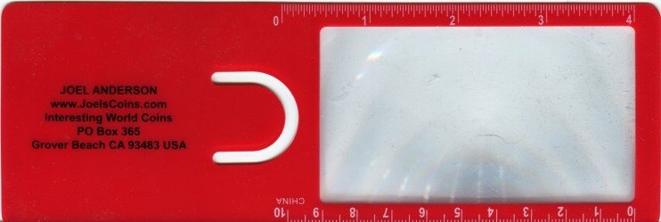 The Coin Tool: A flat pocket magnifier, ruler and bookmark