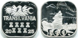 Transylvania 500 Lei 2025 square coin