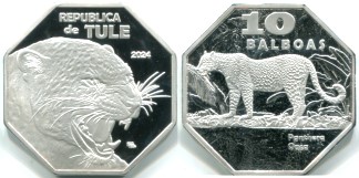 Republic of Tule 10 Balboas 2024 coin depicts Jaguar
