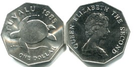 Tuvalu 1 Dollar 1987 turtle KM7