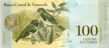 Venezuela 100,000 Bolivares 2017 banknote