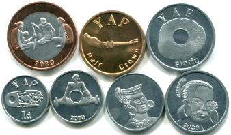 Yap 7 coin set 1 Penny - 1 Crown 2020