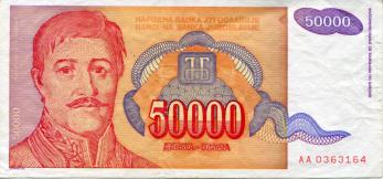 Yugoslavia 50,000 Dinar 1994 P142