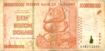 Zimbabwe 50 Billion Dollars banknote, 2008 P87